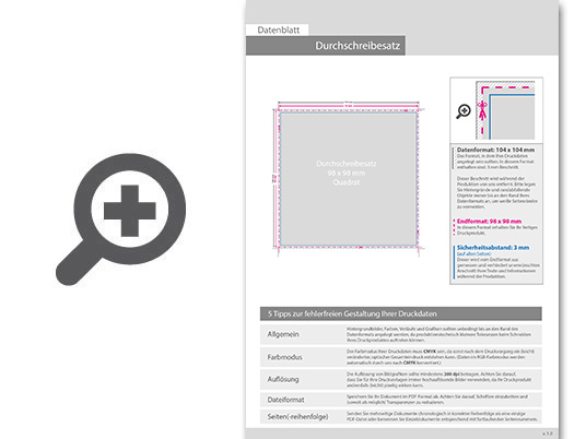 Product Bild durchschreibes__tze_quadrat_9_8_cm_x_9_8_cm__5-fach__1_0-farbig
