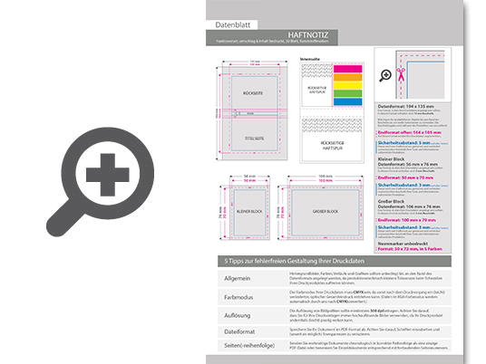 Product Bild haftnotizen-set_50_blatt_mit_kunststoffmarkern_und_bedrucktem_inhalt_im_hardcover-bucheinband