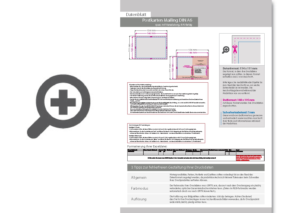Product Bild postkarten-mailing_din_a6_quer_(14_8_cm_x_10_5_cm)_mit_mattfolie_kaschiert